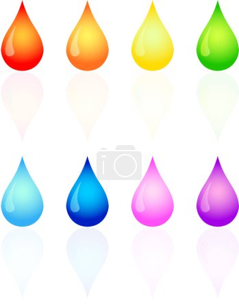 Illustration for A Vector Illustration of a Set of Medical IconsA Colourful Selection of Paint Drips - Royalty Free Image