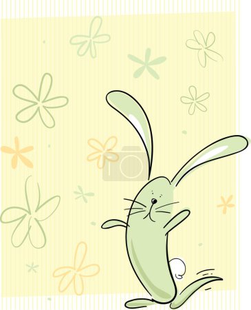 Illustration for Illustration of a bunny thumping it's foot - Royalty Free Image