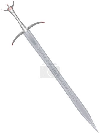 Illustration for Steel sword of the barbarian on a white background - a vector - Royalty Free Image