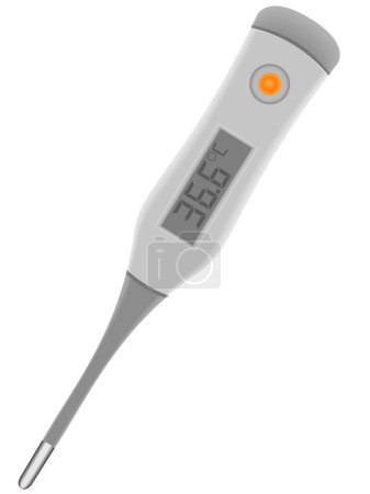 Téléchargez les photos : Le thermomètre électronique médical dans un vecteur sur fond blanc - en image libre de droit