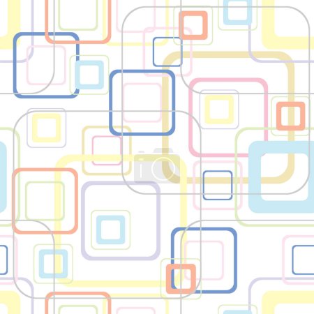 Illustration for Seamless retro soft square pattern over white - Royalty Free Image