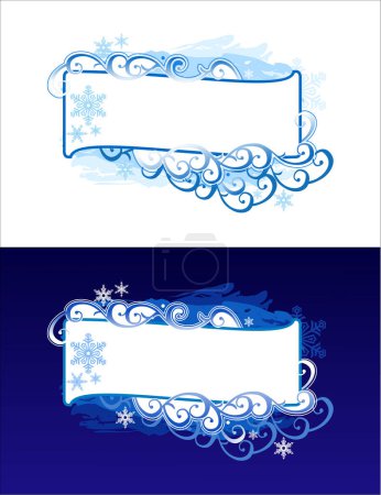Illustration for Christmas banner / vector background / Two variants for use on a light or dark background - Royalty Free Image