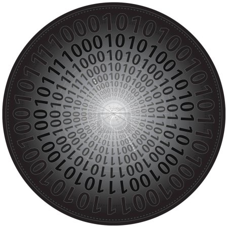 Ilustración de Ilustración de la tecnología de código binario digital generada por ordenador - Imagen libre de derechos