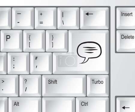 Illustration for Computer keyboard with "chat" key - Royalty Free Image