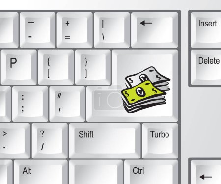 Illustration for Computer keyboard with "money" key - Royalty Free Image
