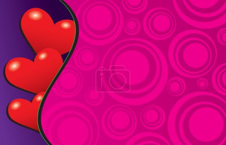 Illustration for Colorful Valentine Background, perfect for an invitation or card! - Royalty Free Image