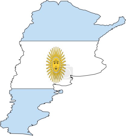 Ilustración de Ilustración Vector de Mapa y Bandera de Argentina - Imagen libre de derechos