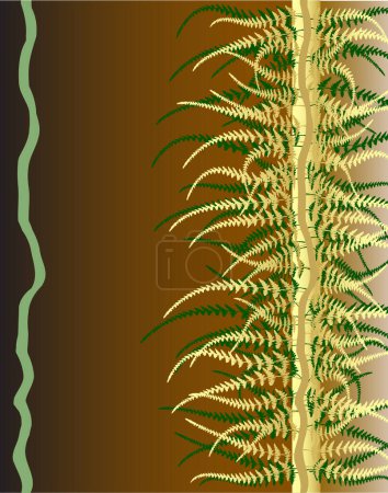 Illustration for Vector design of a fern covered vine - Royalty Free Image