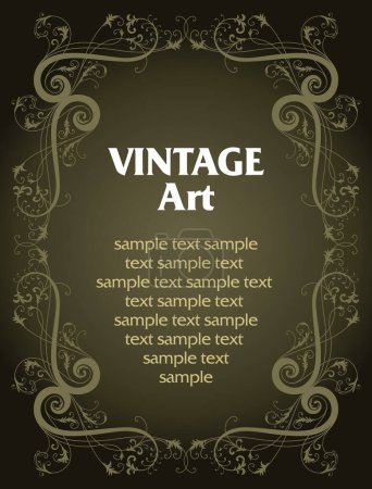 Ilustración de Vector vintage plantilla marco En estilo de flor - Imagen libre de derechos
