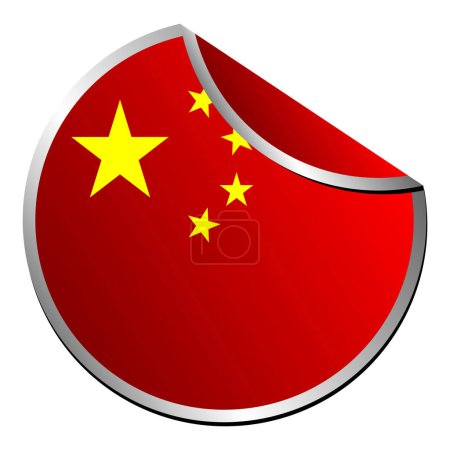 Illustration for Conceptual chinese sticker isolated over white background - Royalty Free Image