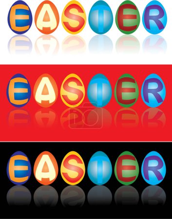 Ilustración de Imagen de banner de huevos de Pascua - ilustración en color - Imagen libre de derechos