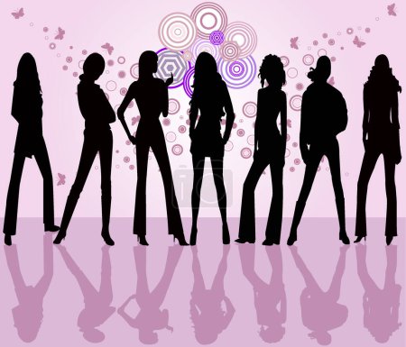 Illustration for Fashion girls-  illustration image - color illustration - Royalty Free Image