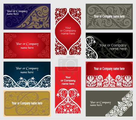 Illustration for Vector visiting-cards set in ornament style - Royalty Free Image