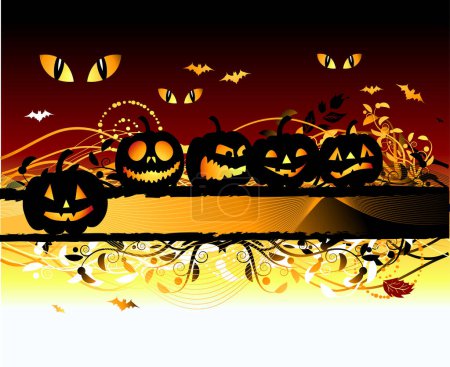 Illustration for Halloween night background image - color illustration - Royalty Free Image