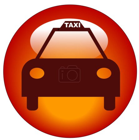 Illustration for Red button or icon for the front of a tax - Royalty Free Image