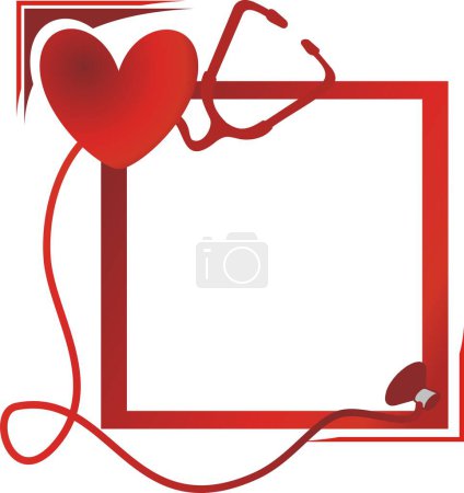 Illustration for The medical tool with red heart - Royalty Free Image