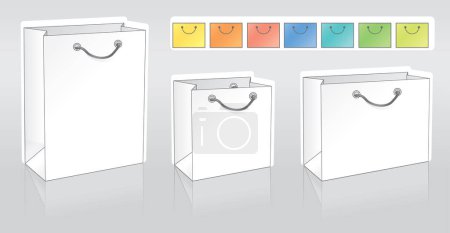 Illustration for Three shopping packets in different shapes for your logo - Royalty Free Image