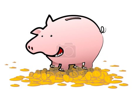 Illustration for Piggy Bank Bonus Bonanza - Royalty Free Image