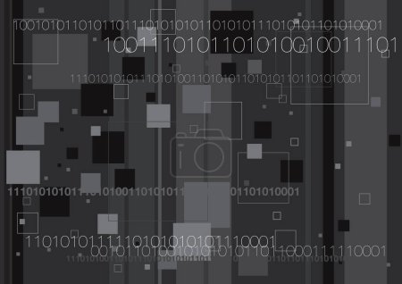 Ilustración de Tecnología de código binario digital generada por computadora - Imagen libre de derechos