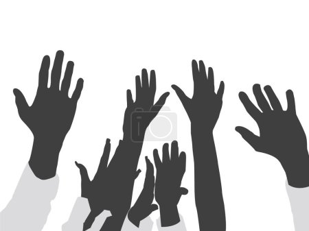 Illustration for Raised hands on isolated background - Royalty Free Image