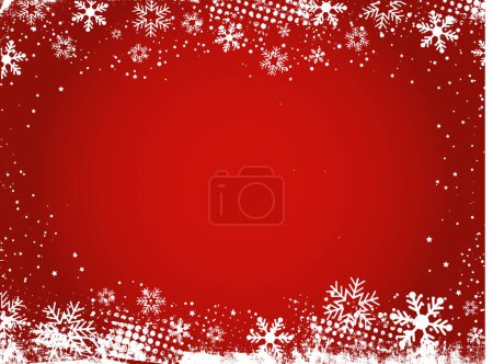 Illustration for Grunge style background of snowflakes and stars - Royalty Free Image