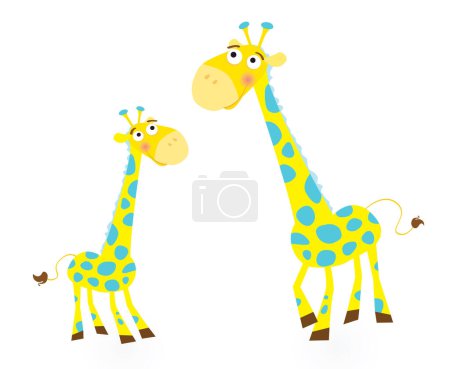 Téléchargez les illustrations : Illustration vectorielle de la mère et du fils de girafe. Voir des photos similaires dans mon portfolio! - en licence libre de droit