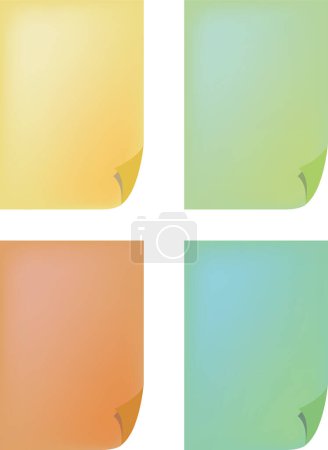 Illustration for Four different color paper illustrations in vector file. - Royalty Free Image
