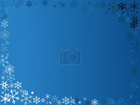 Téléchargez les illustrations : Flocons de neige clairs et foncés sur un fond bleu pâle - en licence libre de droit