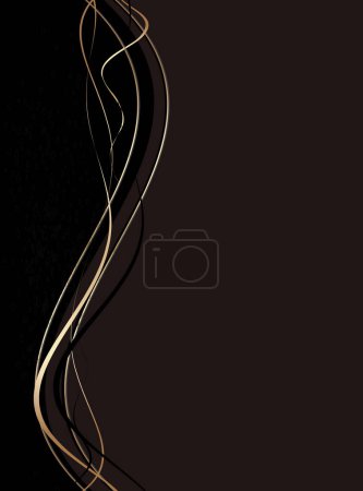 Illustration for Gray-black-gold background with abstract waves and lines - Royalty Free Image