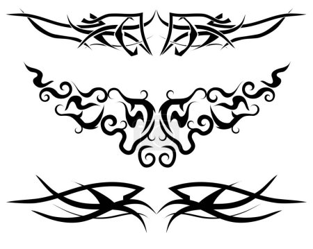 Illustration for Patterns of tribal tattoo for design use - Royalty Free Image