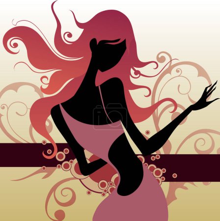 Illustration for Fashion girl image - color illustration - Royalty Free Image