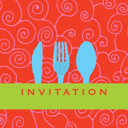 Illustration for Food/restaurant/menu design with cutlery silhouette - Royalty Free Image