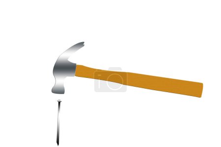 Illustration for Hammer and Nail image - color illustration - Royalty Free Image