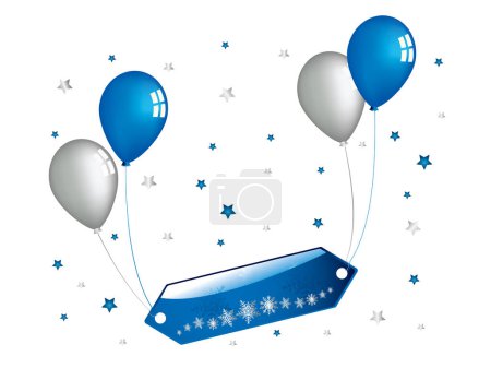 Photo for Chirstmas banners with snowflakes and balloons.  More christmas images in my porfolio. - Royalty Free Image