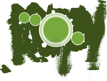 Illustration for Green Circles wit h Dark green grunge background and copyspace - Royalty Free Image