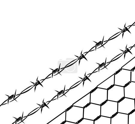 Illustration for Isolated Barbed wire collection on white background - Royalty Free Image