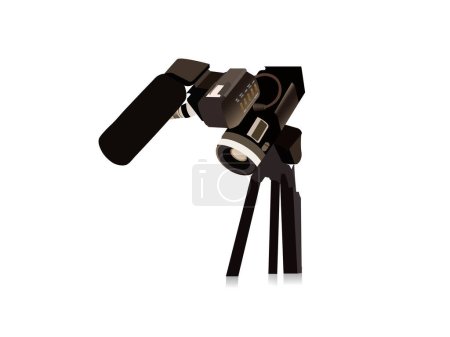 Téléchargez les illustrations : Caméra de film sur backgroun isolé - en licence libre de droit