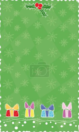 Téléchargez les illustrations : Bannière de Noël avec arbre, cadeaux et flocons de neige - en licence libre de droit