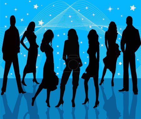 Illustration for Sexy women silhouettes vector illustration - Royalty Free Image
