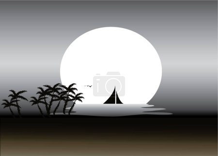 Illustration for Illustration of moonlight image - color illustration - Royalty Free Image