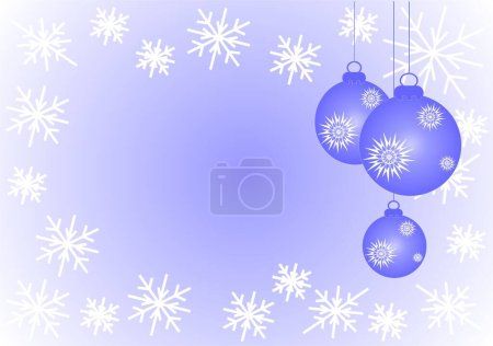 Téléchargez les illustrations : Fond du Nouvel An avec flocons de neige et décorations - en licence libre de droit