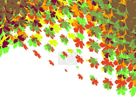 Ilustración de Ilustración vectorial editable de hojas de arce en el otoño - Imagen libre de derechos