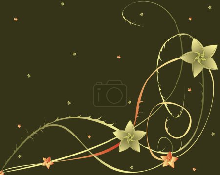 Illustration for Vector drawing, background with flowers. - Royalty Free Image