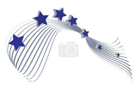 Ilustración de Estrella sobre un fondo de líneas - Imagen libre de derechos