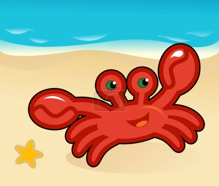 Illustration for Crab on the beach - Royalty Free Image