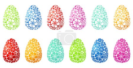 Illustration for Collection of Easter eggs isolated on white background / vector - Royalty Free Image