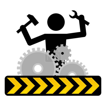 Illustration for Under construction icon image - color illustration - Royalty Free Image