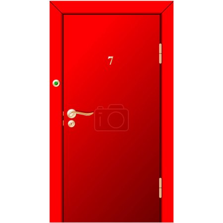 Illustration for Red door image - color illustration - Royalty Free Image