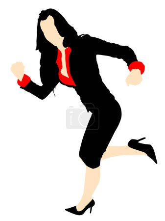 Illustration for Female in running posture  on plain background - Royalty Free Image