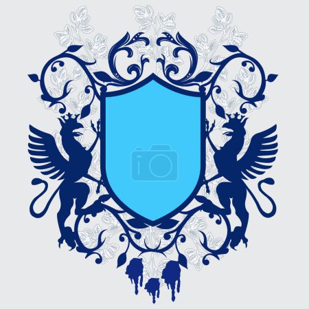 Illustration for Armory vintage emblem - vector - Royalty Free Image